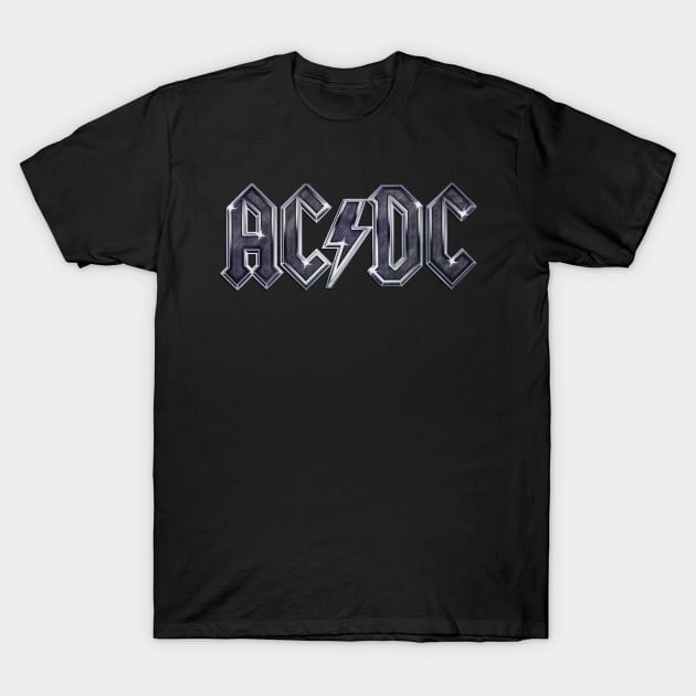 AC DC Chrome Metallic T-Shirt by tabkudn